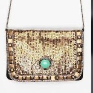 UO Kimchi Blue Art Deco Jeweled Clutch Purse